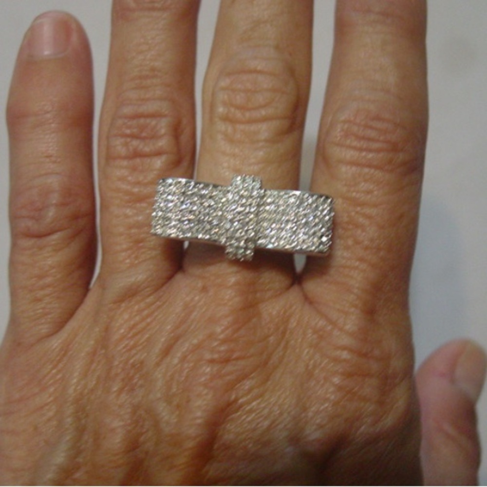 Swarovski Silver Crystal Bow Ring